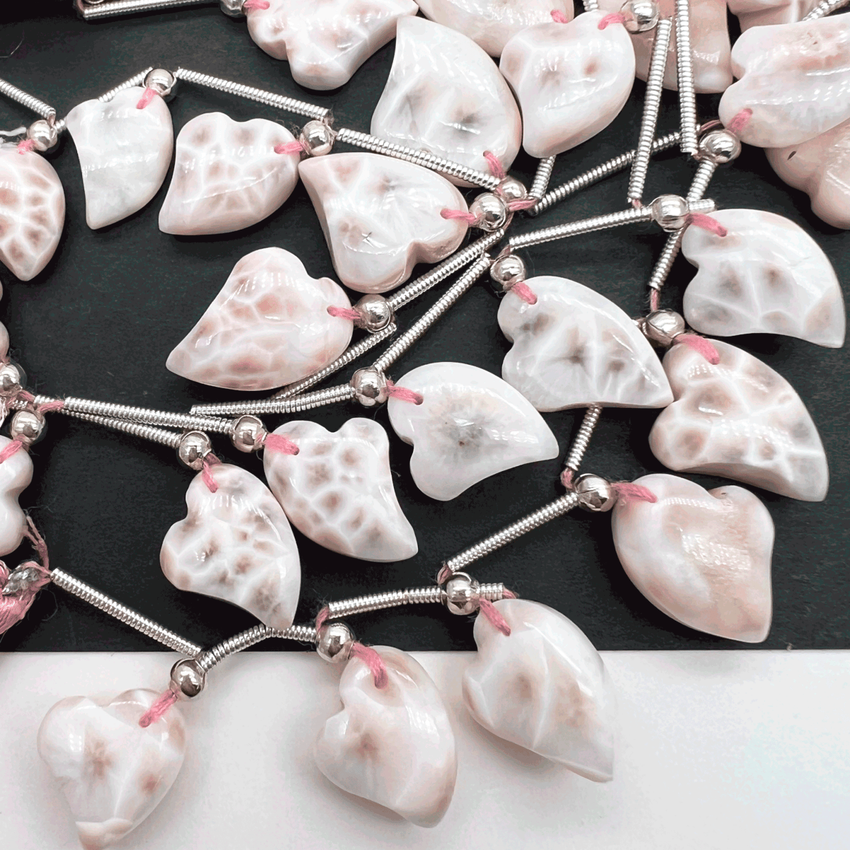 ピンクラリマー 特大ハート♡シルバー925 チャーム 希少 高品質 両面美しい✨ ピンクラリマー 特大ハート♡シルバー925 チャーム 希少 高品質