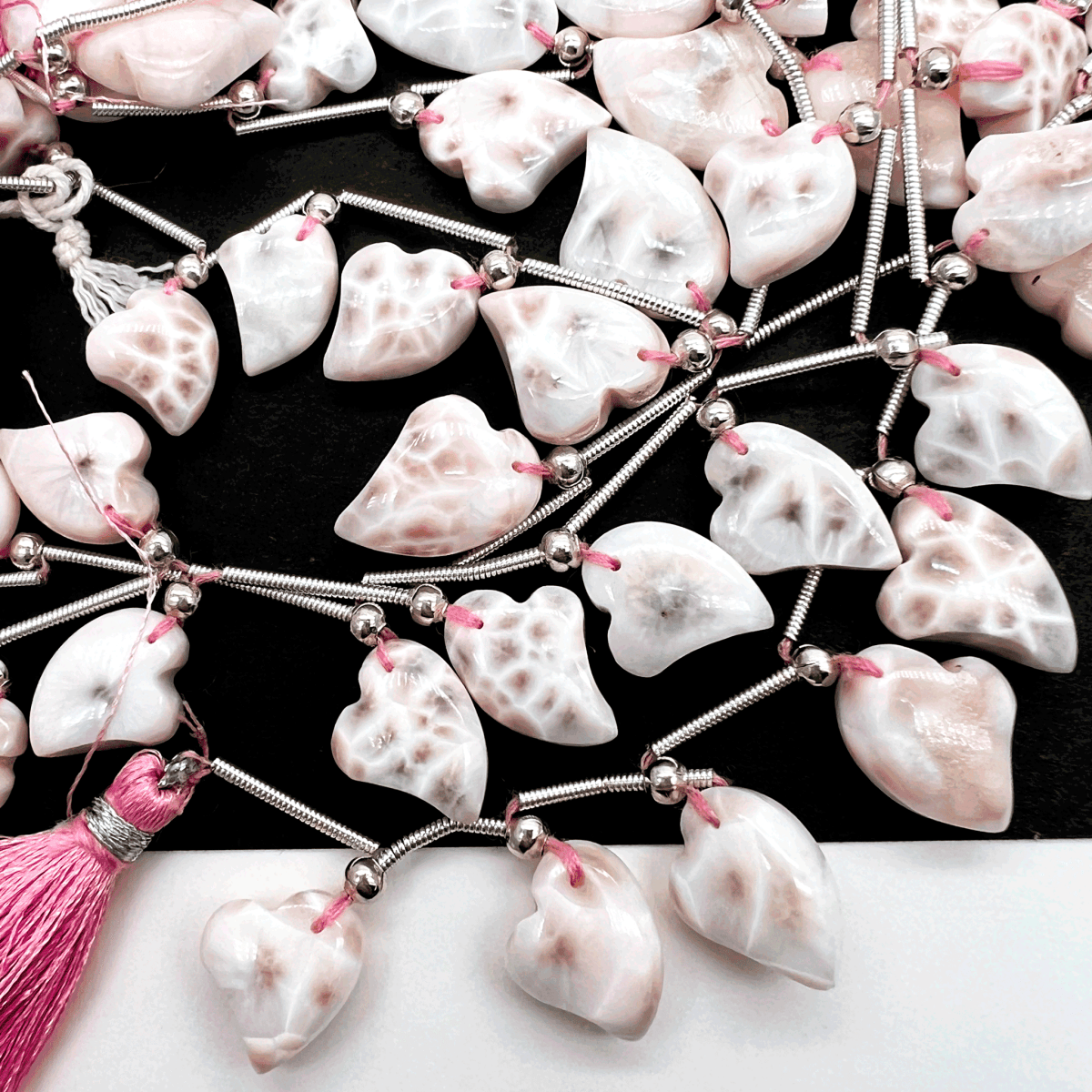 ピンクラリマー 特大ハート♡シルバー925 チャーム 希少 高品質 両面美しい✨ ピンクラリマー 特大ハート♡シルバー925 チャーム 希少 高品質