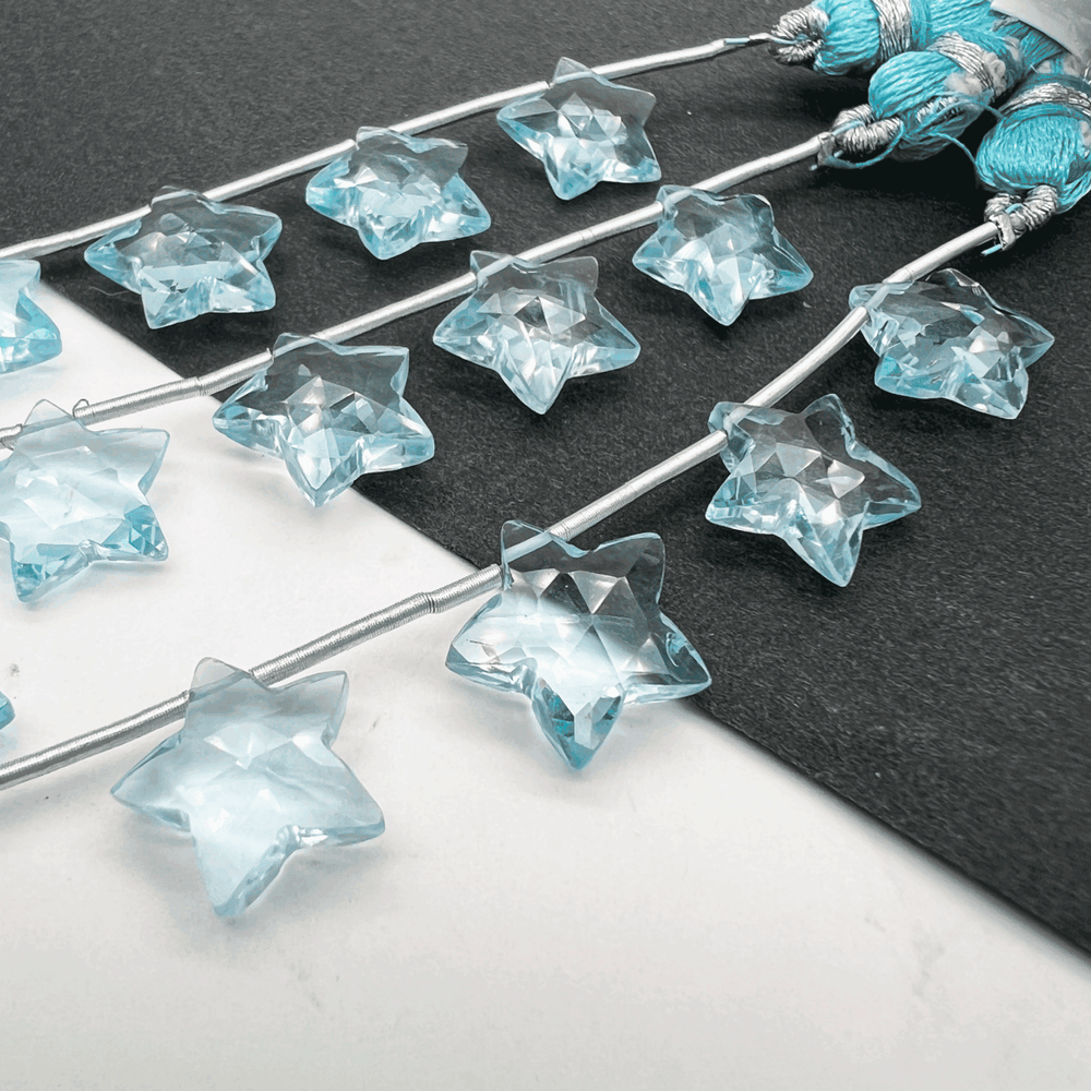 ☆星カット*ブルートパーズ*約10～12ｍｍ前後*MI001 - 07907 - aoneko_gems