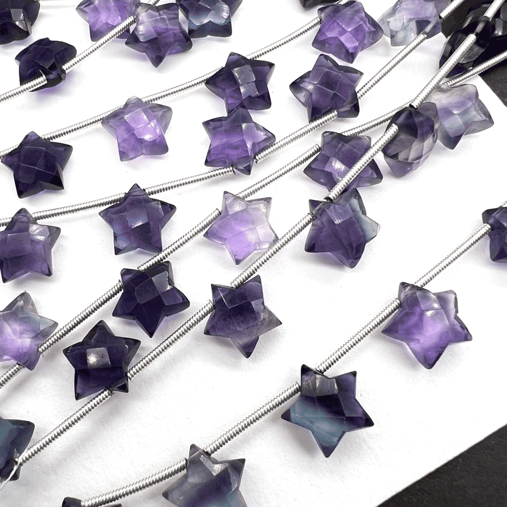 品質良しフローライト*星カット*約10ｍｍ前後*MI003 - 02703 - aoneko_gems