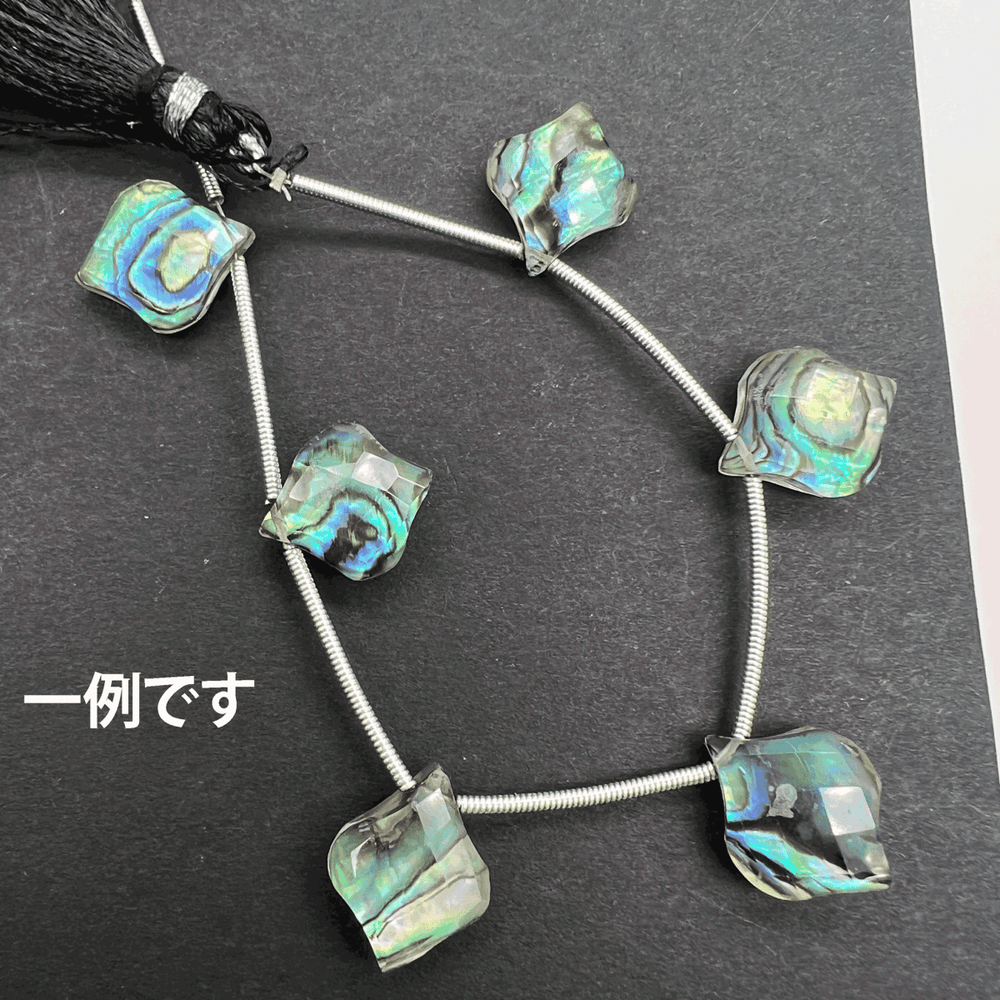 アバロンシェル+クォーツ貼り合わせ(ダブレット）*モロッカンカット*約11×13～12.5×15ｍｍ前後*MI002 - 01005 - aoneko_gems