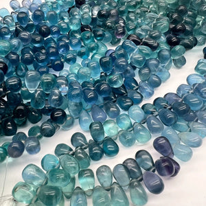 1/2連*品質良しのフローライト＊たっぷり♪スムースドロップ連 - aoneko_gems