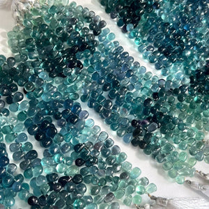 1/2連*品質良しのフローライト＊たっぷり♪スムースドロップ連 - aoneko_gems
