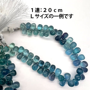 1/2連*品質良しのフローライト＊たっぷり♪スムースドロップ連 - aoneko_gems