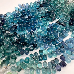 1/2連*品質良しのフローライト＊たっぷり♪スムースドロップ連 - aoneko_gems