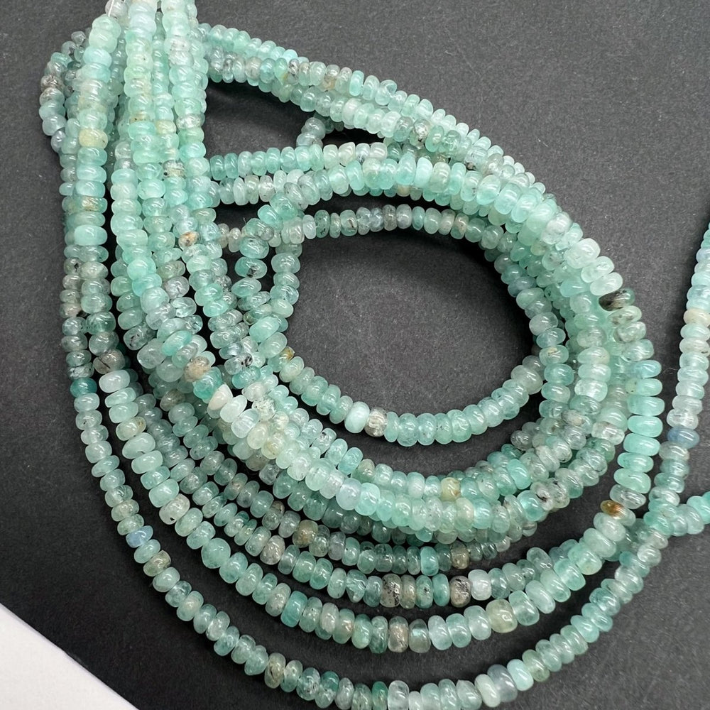 1/2連*グリーンベリル*スムースロンデル&ロンデルカット - aoneko_gems