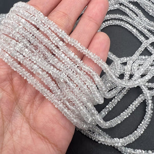 1/2連＊ぷるん♪ホワイトジルコン*スムースロンデル＊約3.0～4.5ｍｍ - aoneko_gems