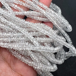 1/2連＊ぷるん♪ホワイトジルコン*スムースロンデル＊約3.0～4.5ｍｍ - aoneko_gems