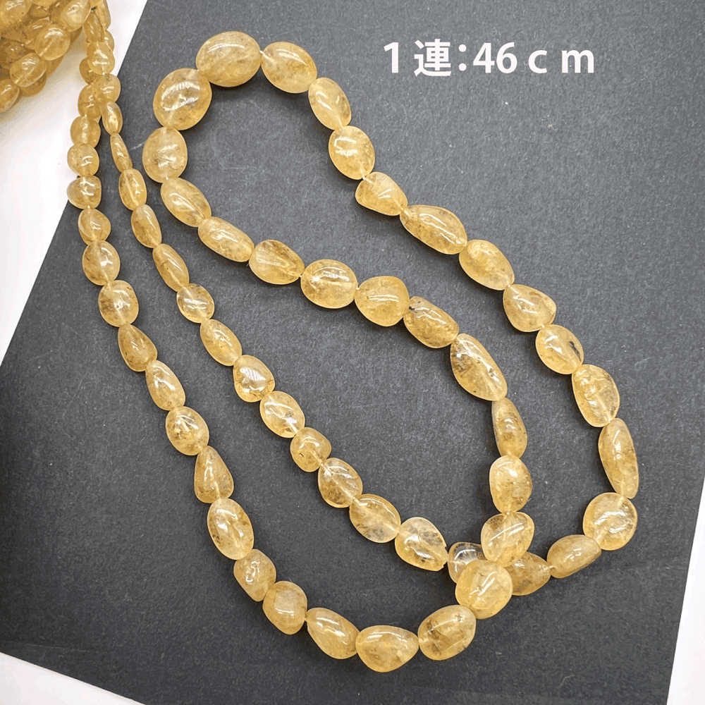 1/2連*濃い色ヘリオドール（ゴールデンベリル）*スムースオーバル*約4.5×4～10×8ｍｍ前後 - aoneko_gems