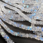 1/2連*透明感良し*ブルームーンストーン*ロンデルカット連*約4.5ｍｍ前後 - aoneko_gems