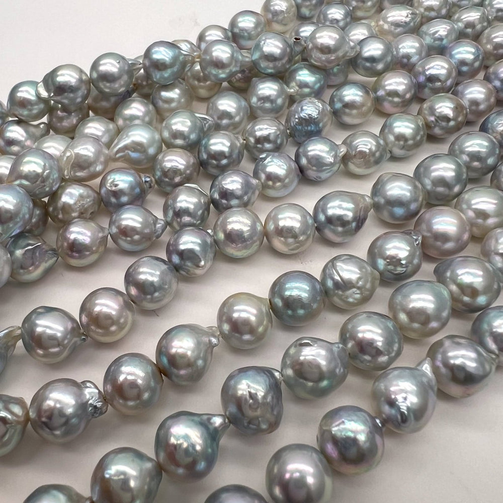 1/2連*ツヤ良し♪ナチュラル*ブルーグレー*アコヤ真珠*約7.5～7.9ｍｍ - aoneko_gems