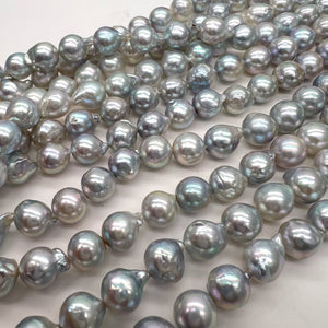 1/2連*ツヤ良し♪ナチュラル*ブルーグレー*アコヤ真珠*約7.5～7.9ｍｍ - aoneko_gems