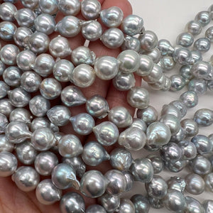 1/2連*ツヤ良し♪ナチュラル*ブルーグレー*アコヤ真珠*約7.5～7.9ｍｍ - aoneko_gems