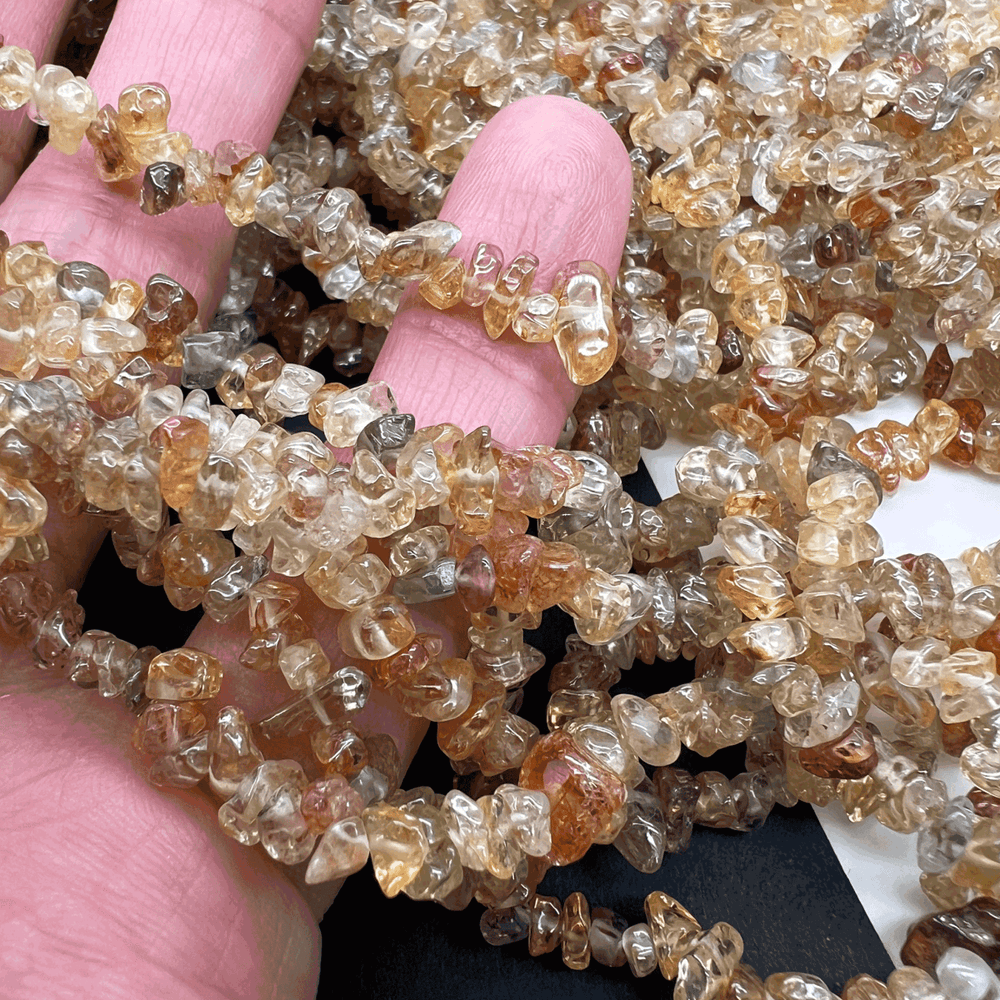 1/2連*テリテリ＆ナチュラル*85ｃｍ連！*天然ジルコン*さざれ連*約3.5～5.0ｍｍ - aoneko_gems