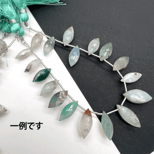 品質良し*内包物の模様が可愛い♪アクアプレーズ*大きめデュードロップカット*約13×6～17×8ｍｍ前後*MI001 - 17805 - aoneko_gems