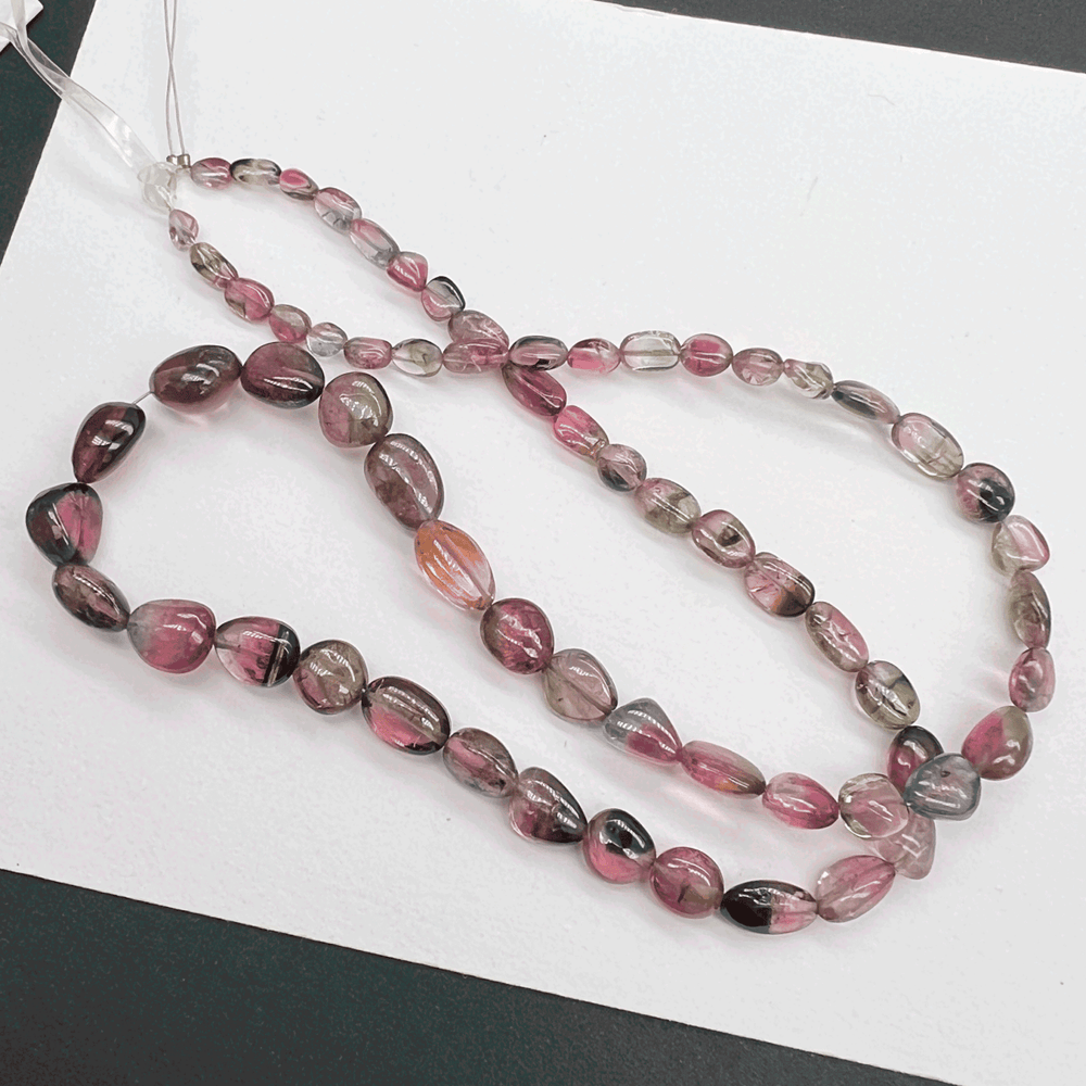 １連のみ*バイカラートルマリン(ウォーターメロントルマリン)*スムースオーバル*約3.8×3.3～8.8×8.2ｍｍ - aoneko_gems