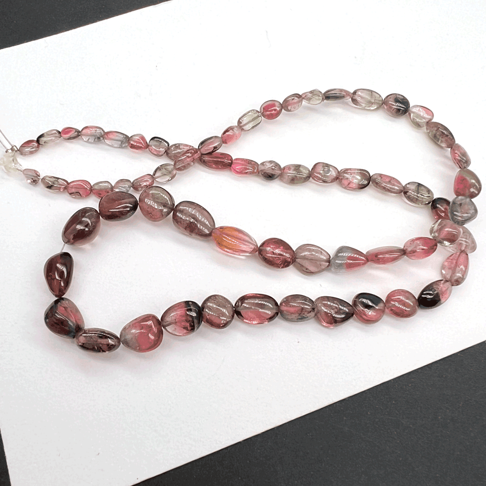 １連のみ*バイカラートルマリン(ウォーターメロントルマリン)*スムースオーバル*約3.8×3.3～8.8×8.2ｍｍ - aoneko_gems