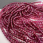 1/4連*希少石*マラヤガーネット（濃いめカラー）*太めロンデルカット*約3.6～4.5ｍｍ前後 - aoneko_gems
