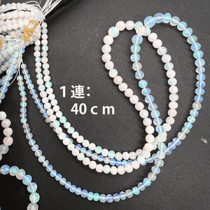 1/4連*透明＆ミルキー*エチオピアオパール*丸玉連*約３～７ｍｍ前後 - aoneko_gems