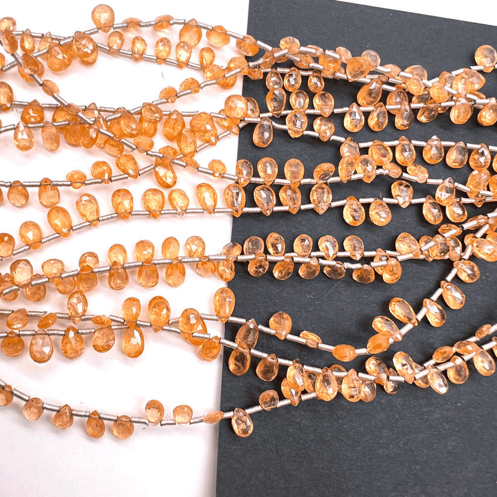 1/4連*高品質*スペサルティンガーネット（ファンタガーネット）*ペアシェイプカット*約5×4～6.5×4ｍｍ - aoneko_gems