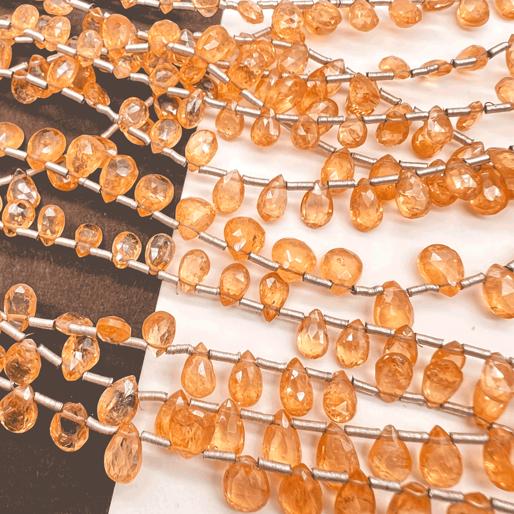 1/4連*高品質*スペサルティンガーネット（ファンタガーネット）*ペアシェイプカット*約5×4～6.5×4ｍｍ - aoneko_gems