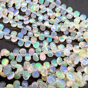 1/4連*イエロー*エチオピアオパール*スムースペアシェイプ連*約5×4～9×5ｍｍ前後 - aoneko_gems