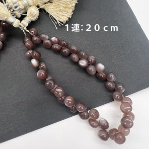 1/4連*ころんと♪可愛い♪*チョコレートムーンストーン＊スムースオニオン*約6.5～7.5ｍｍ - aoneko_gems