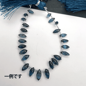 1/4連*すっきりぷるん♪*高品質ロンドンブルートパーズ*スムースデュードロップ連*MI001 - 09220 - aoneko_gems
