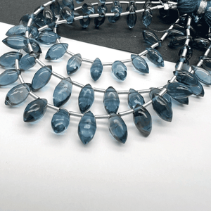 1/4連*すっきりぷるん♪*高品質ロンドンブルートパーズ*スムースデュードロップ連*MI001 - 09220 - aoneko_gems