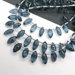 1/4連*すっきりぷるん♪*高品質ロンドンブルートパーズ*スムースデュードロップ連*MI001 - 09220 - aoneko_gems