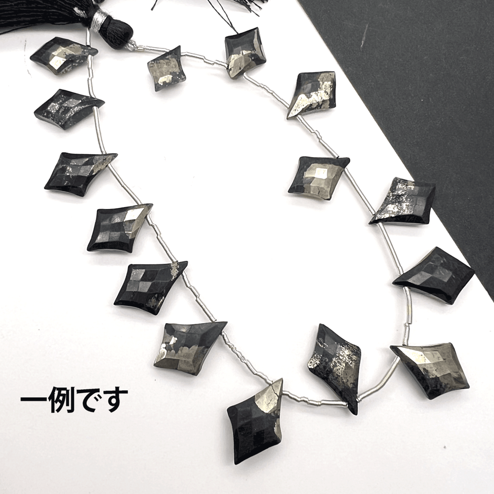 アパッチパイライト(マグネサイト+パイライト)*ダイヤ型連*約15×10ｍｍ前後*MI001 - 15504 - aoneko_gems