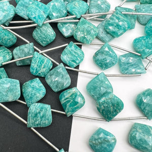ロシア産アマゾナイト*モロッカンカット*約16×14ｍｍ前後 - aoneko_gems