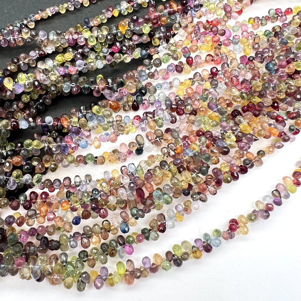 1/6連＊マルチカラーサファイア＊ドロップブリオレット＊約3.5×2.5～5.0×3.3ｍｍ - aoneko_gems
