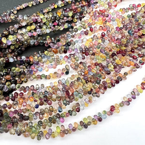 1/6連＊マルチカラーサファイア＊ドロップブリオレット＊約3.5×2.5～5.0×3.3ｍｍ - aoneko_gems