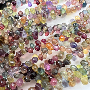 1/6連＊マルチカラーサファイア＊ドロップブリオレット＊約3.5×2.5～5.0×3.3ｍｍ - aoneko_gems