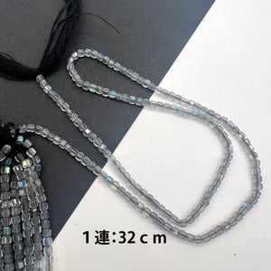 高品質*透明感溢れるラブラドライト*キューブカット*約2.0ｍｍ - aoneko_gems