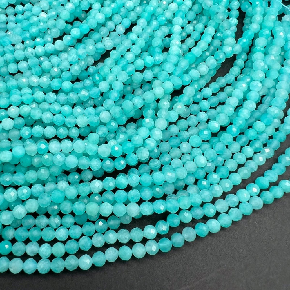 高品質*夏色アマゾナイト*ラウンドカット＊約3.0ｍｍ - aoneko_gems