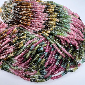 お得♪マルチカラートルマリン*ロンデルカット*約3.3～3.5ｍｍ - aoneko_gems