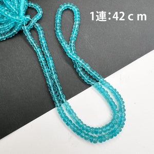 夏色♪*スカイブルーアパタイト*ロンデルカット連*約3.5～4.0ｍｍ - aoneko_gems