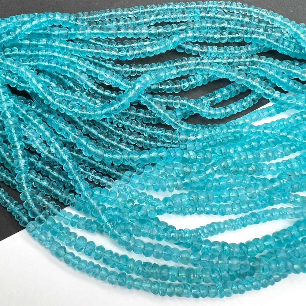 夏色♪*スカイブルーアパタイト*ロンデルカット連*約3.5～4.0ｍｍ - aoneko_gems