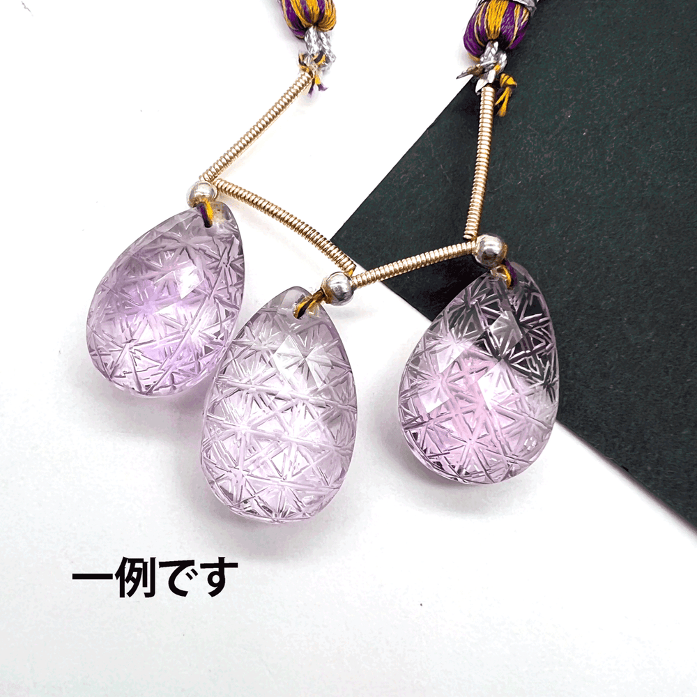 ３粒セット*高品質*大粒アメトリン*カービング・ペアシェイプカット*MI001 - 00805 - aoneko_gems