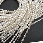 高品質ぴっかぴかテリテリ*ライス*ホワイト*淡水パール*約4.0×3.0ｍｍ前後*RK02 - aoneko_gems