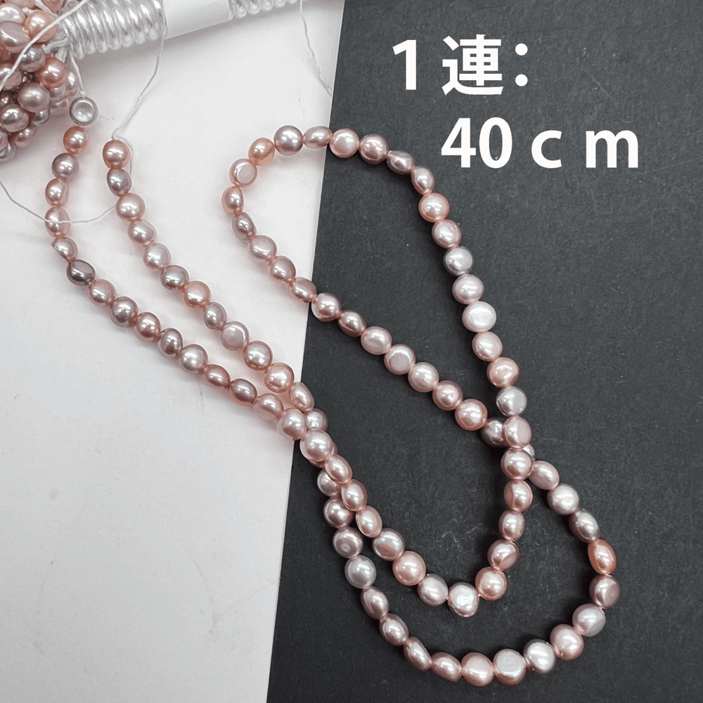小粒フラットバック*天然色ピンクオレンジ♪淡水パール*約4.0～4.5ｍｍ*MI005 - 07003 - aoneko_gems