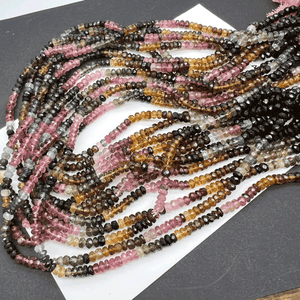 太めのマルチカラートルマリン*ロンデルカット*約4.0ｍｍ前後 - aoneko_gems