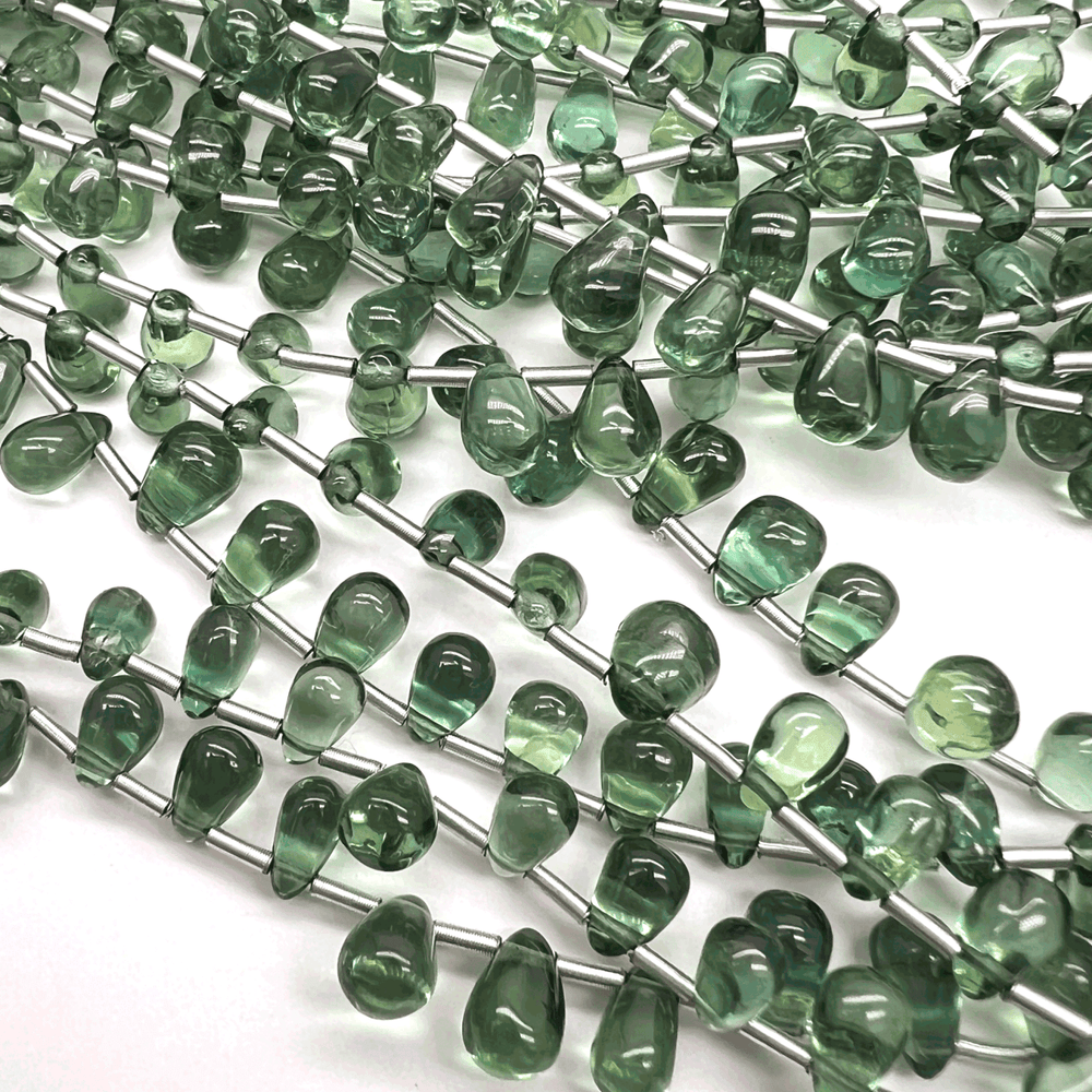 高品質グリーンアパタイト*スムースドロップ連*約4.5×3.5～7×4.5ｍｍ*MI001 - 03002 - aoneko_gems