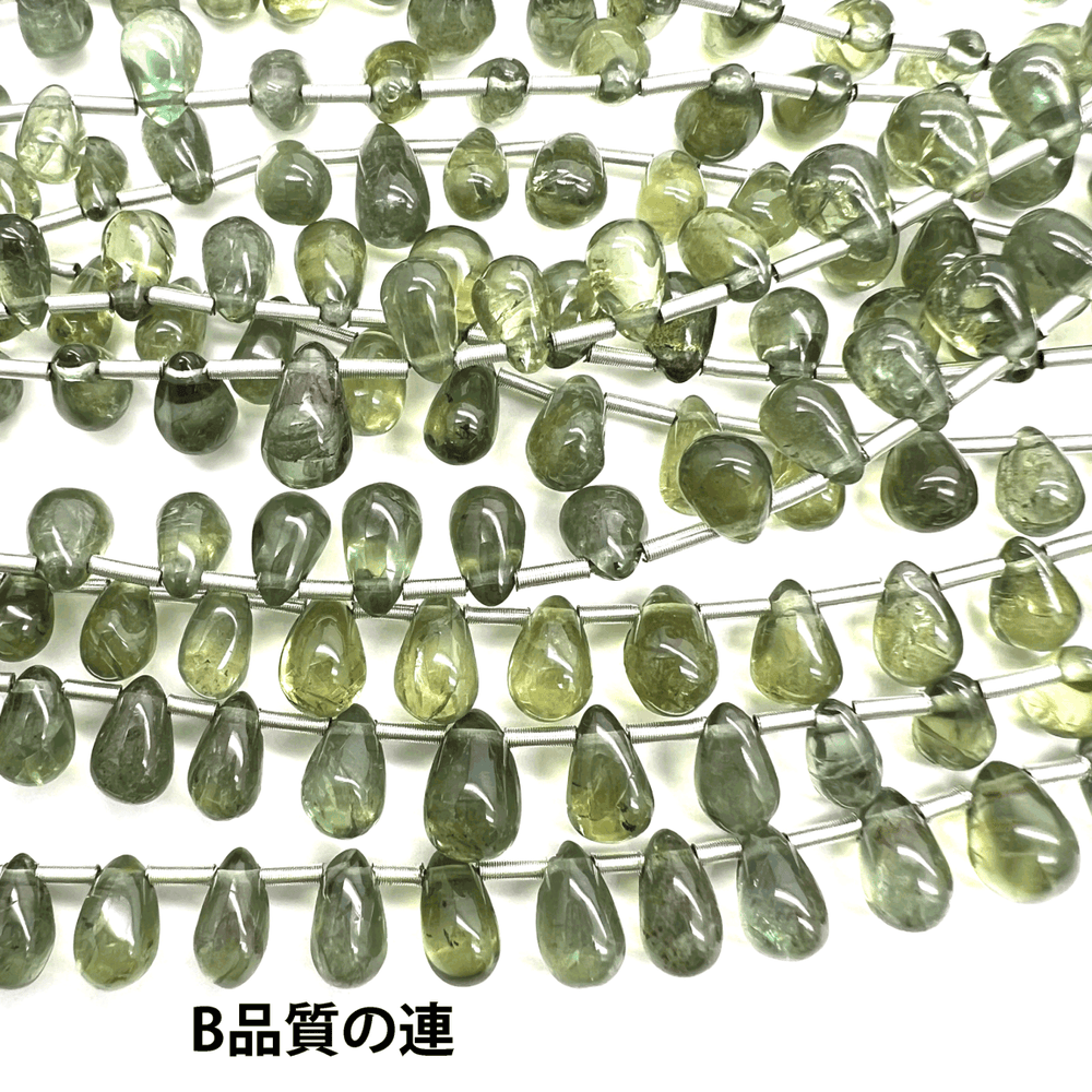 高品質グリーンアパタイト*スムースドロップ連*約4.5×3.5～7×4.5ｍｍ*MI001 - 03002 - aoneko_gems