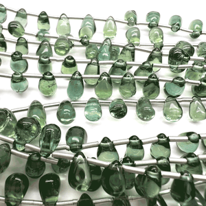 高品質グリーンアパタイト*スムースドロップ連*約4.5×3.5～7×4.5ｍｍ*MI001 - 03002 - aoneko_gems