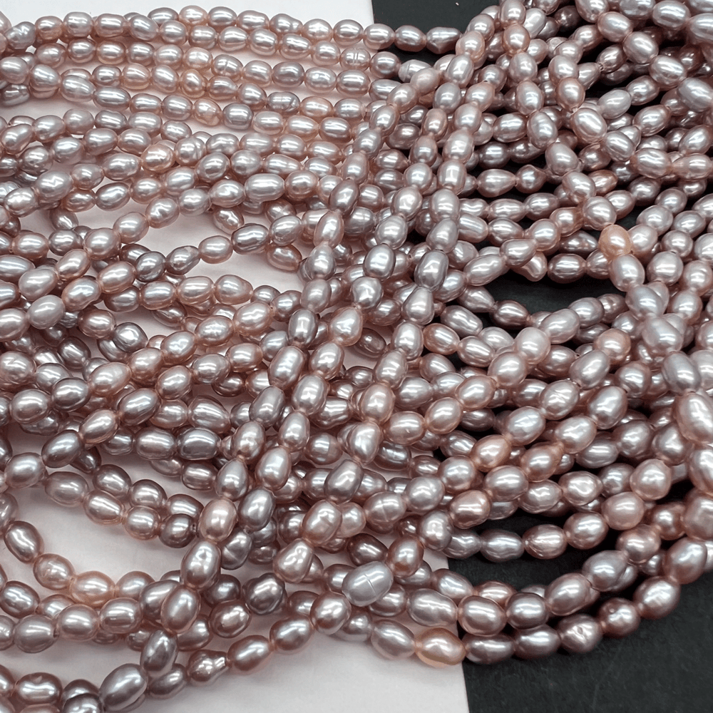 小粒ライス*天然色ピンクオレンジ♪淡水パール*約4.5×3.5ｍｍ*MI005 - 07202 - aoneko_gems