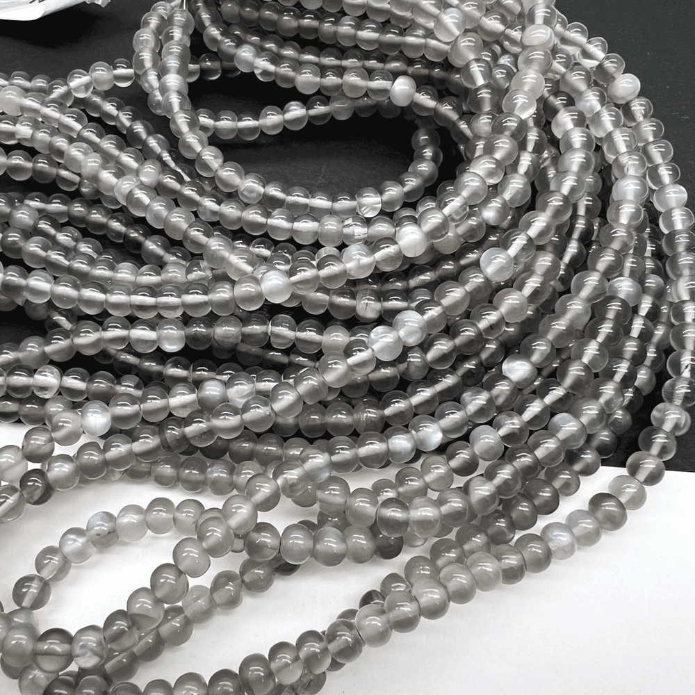 グレームーンストーン*丸めロンデル*スムースロンデル*約4.5ｍｍ*SH001 - 0040505 - aoneko_gems