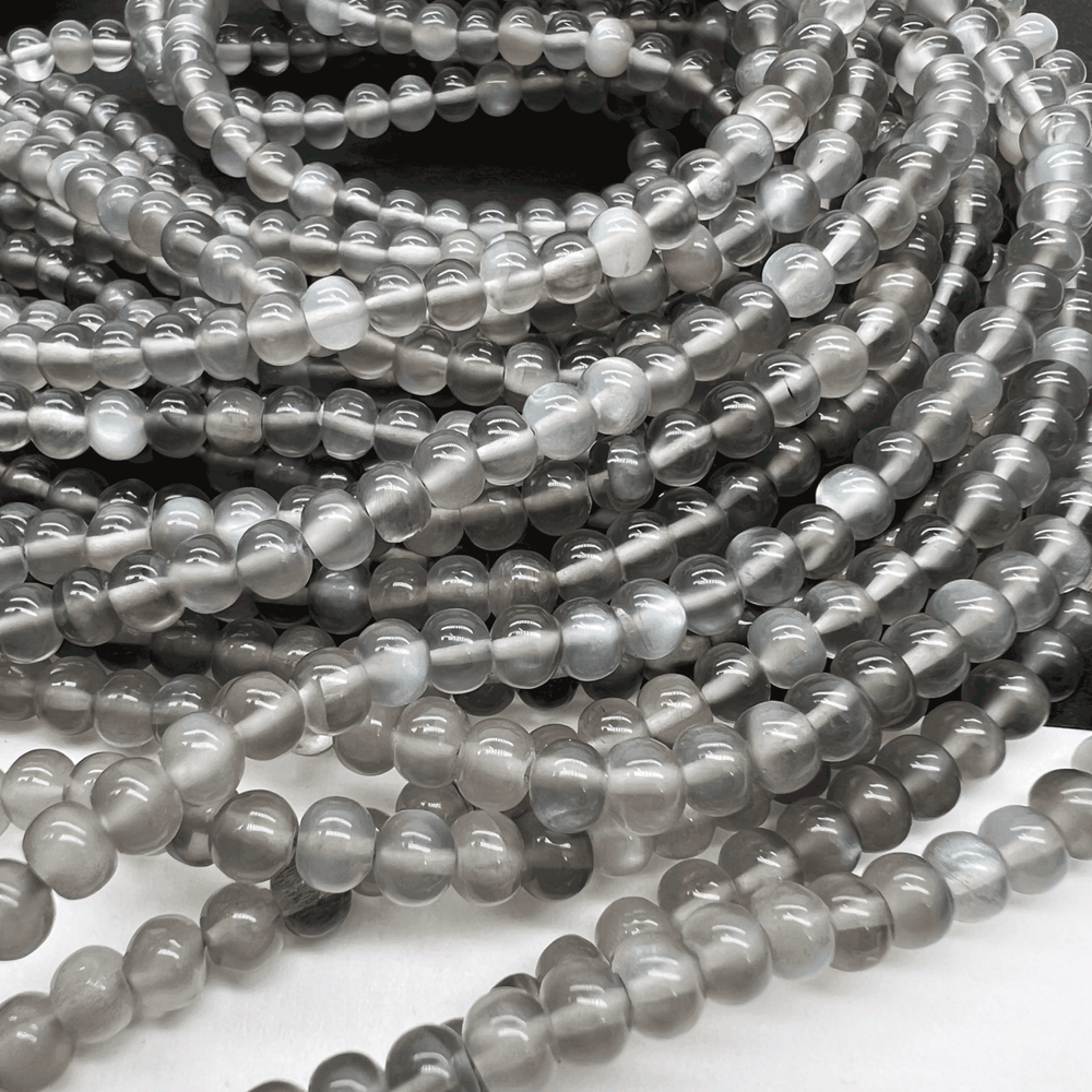 グレームーンストーン*丸めロンデル*スムースロンデル*約4.5ｍｍ*SH001 - 0040505 - aoneko_gems